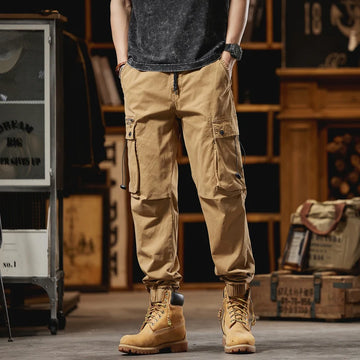 Riolio Joggers Cargo Pants Men Casual Multi Pocket Male Trousers Sweatpants Streetwear Techwear Tactical Track Black Pants Men